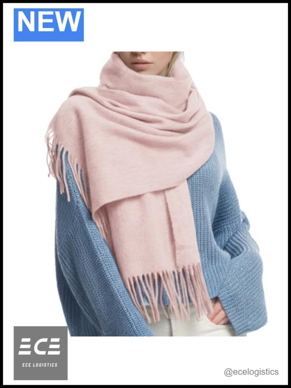 Wool Blend Oversized Scarf Shawl Wrap Winter Thick Gift Box 80x27
